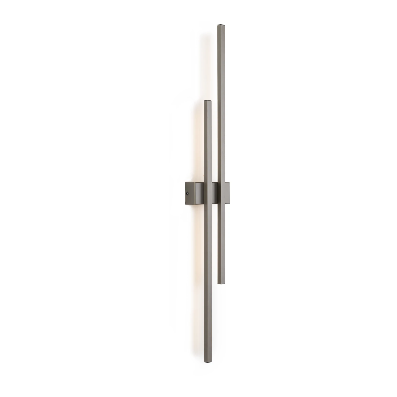 Wall light FLASH 24 W – double linear, brown, integrated LED