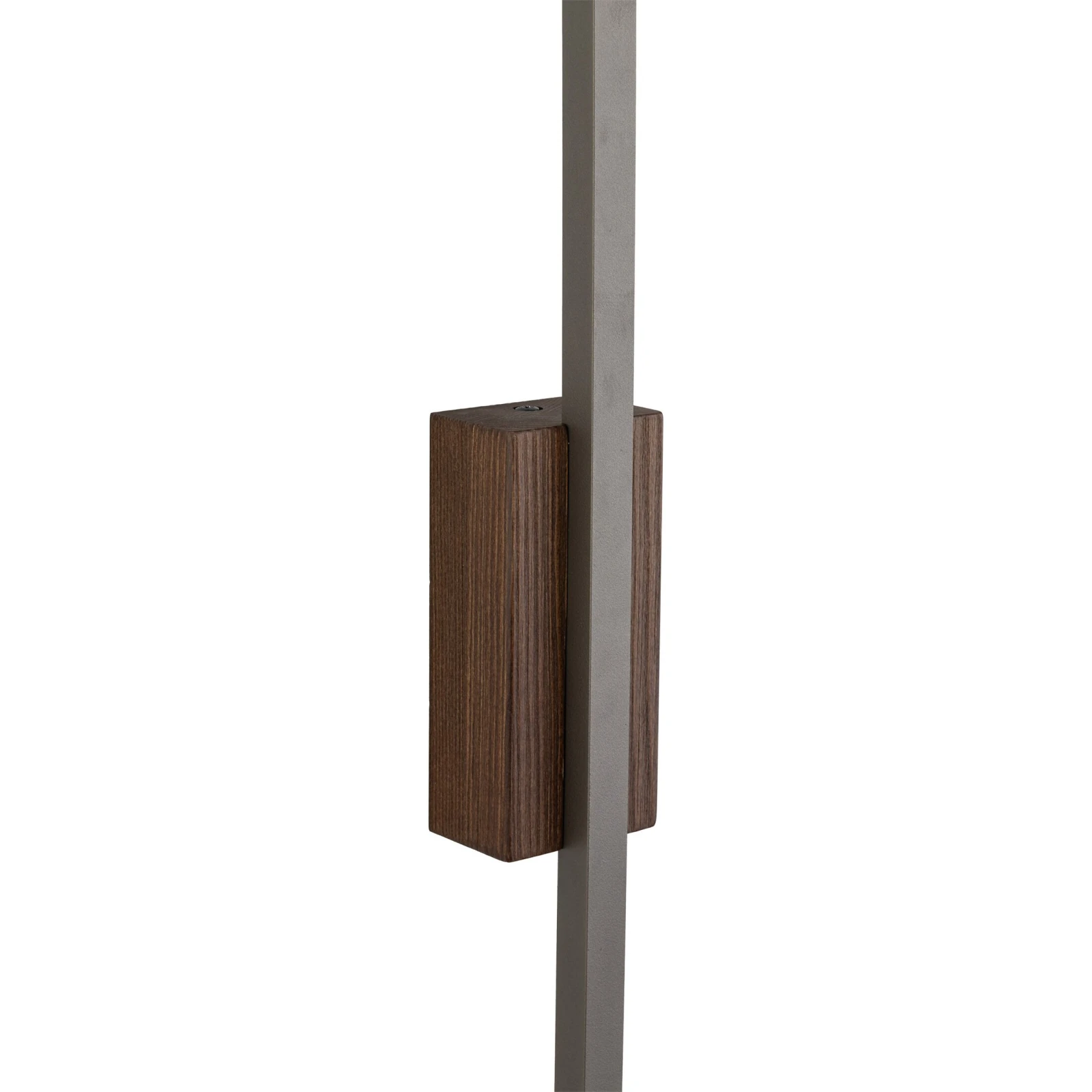 LED wall light 25 W – long linear, brown, wood accent