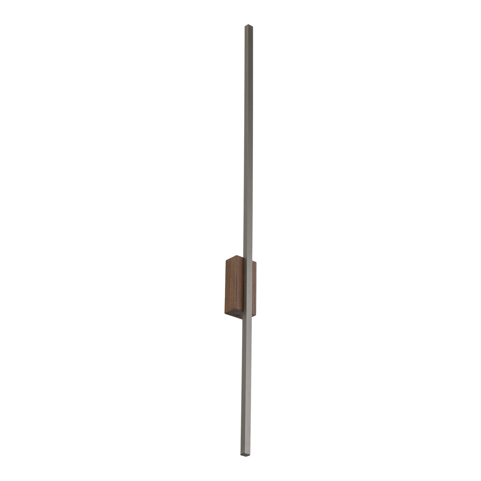 LED wall light 25 W – long linear, brown, wood accent