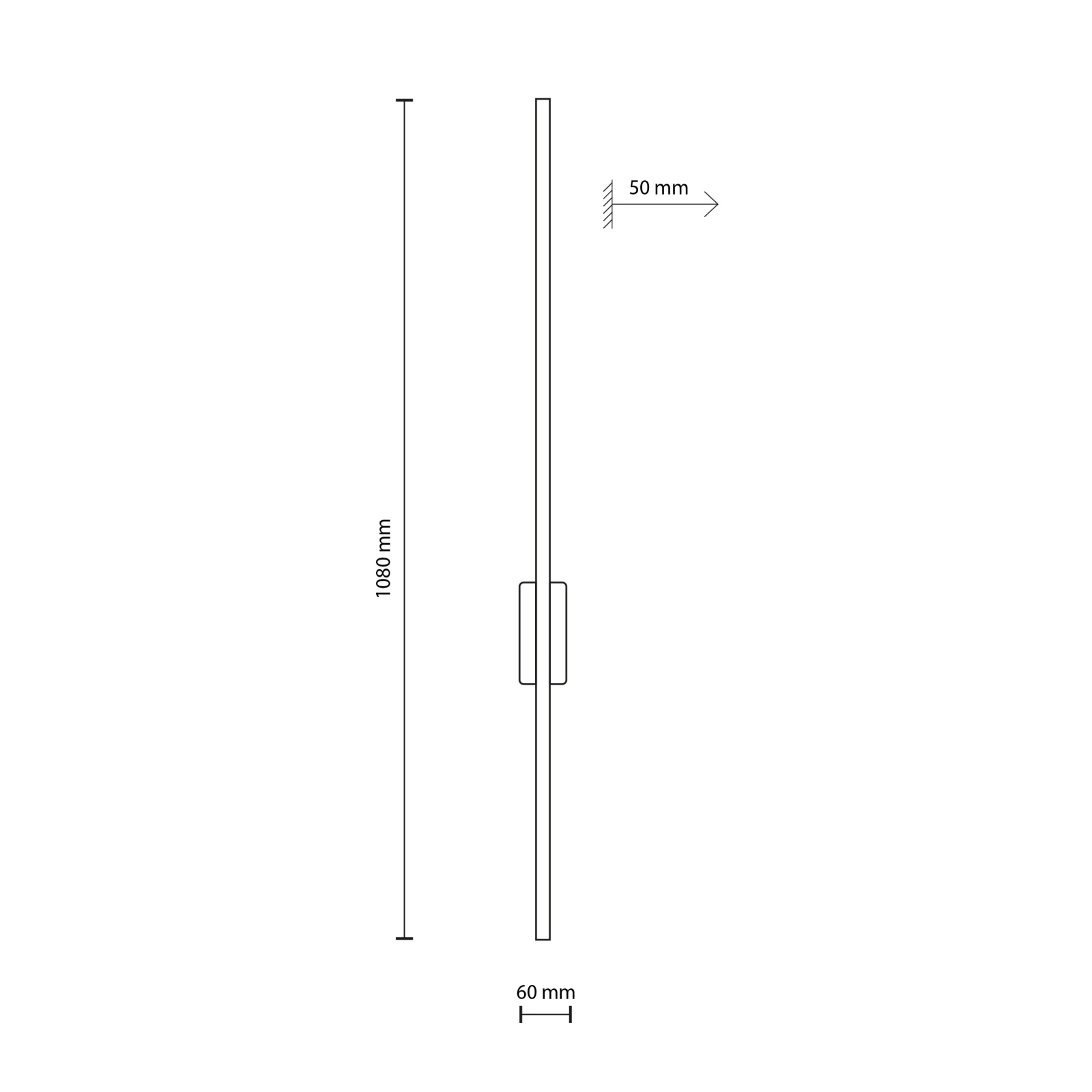 LED wall light 25 W – long linear, brown, wood accent