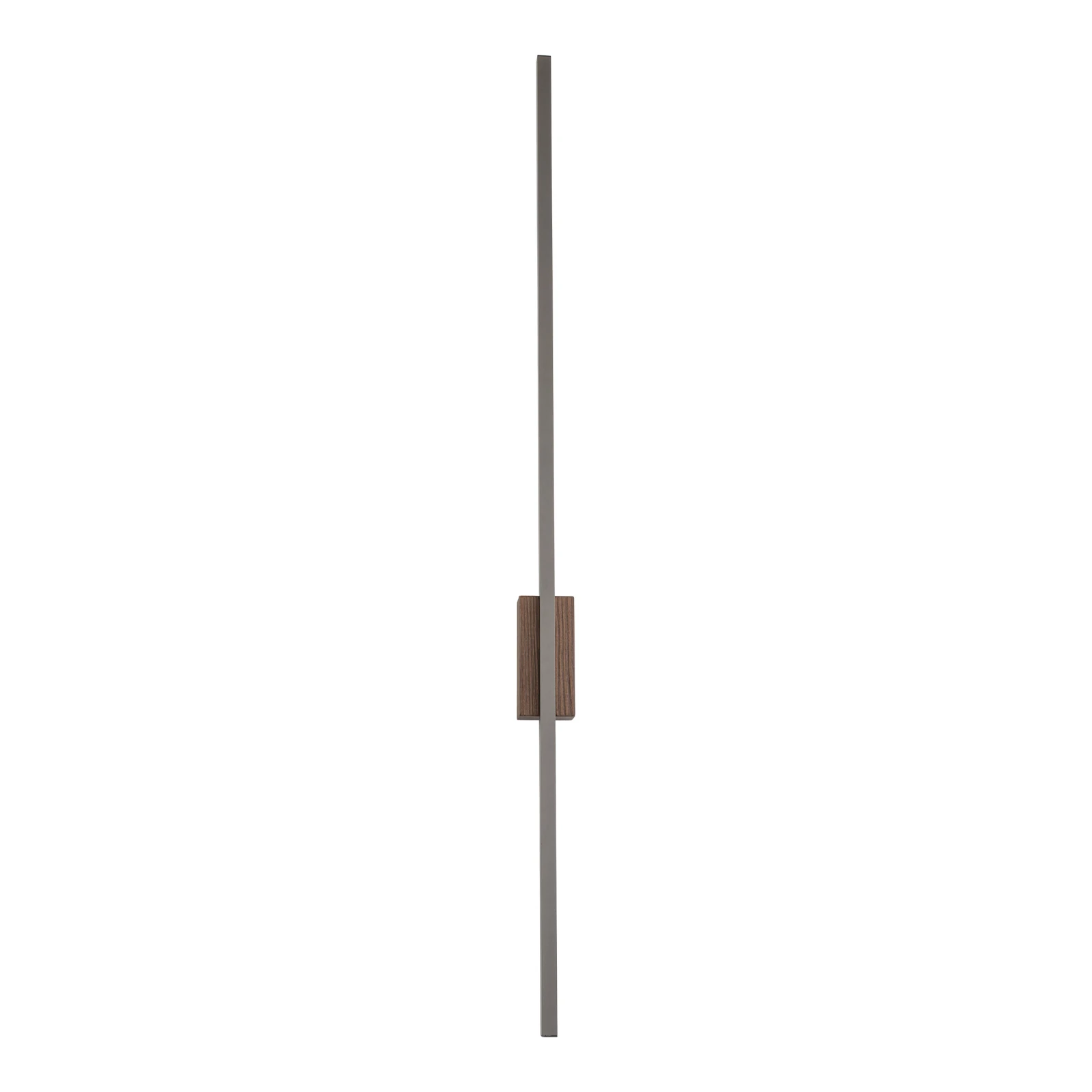 LED wall light 25 W – long linear, brown, wood accent