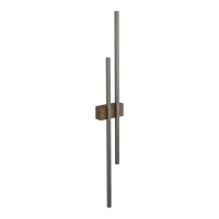 LED wall light 27 W – double line, brown, wood accent - Image 5