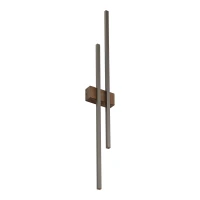 LED wall light 27 W – double line, brown, wood accent - Image 8