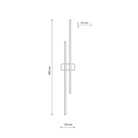 LED wall light 27 W – double line, brown, wood accent - Image 9