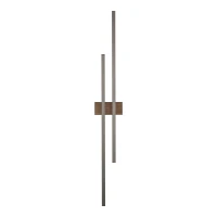 LED wall light 27 W – double line, brown, wood accent - Image 10