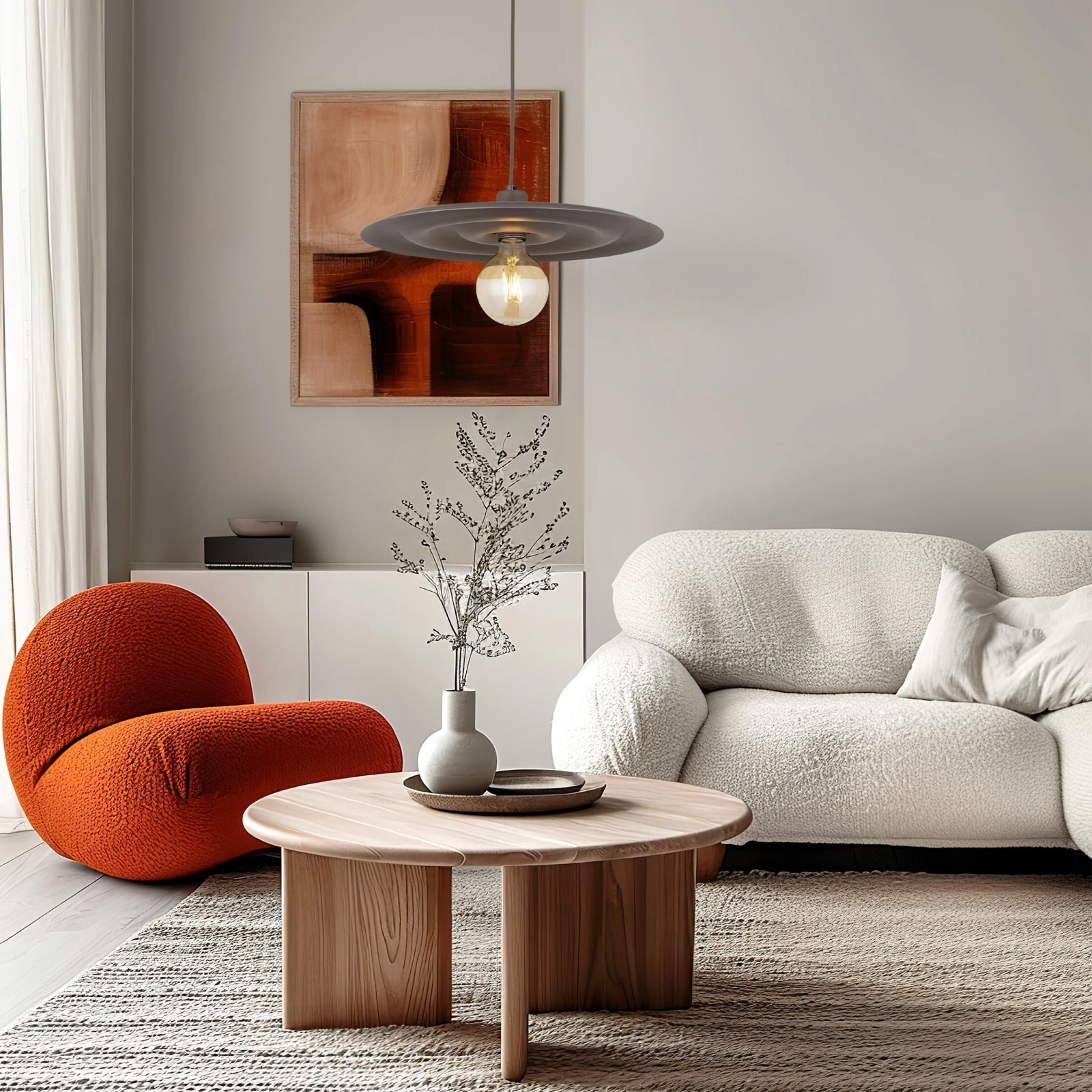 Pendant light 15 W – wavy shade, brown, E27 socket