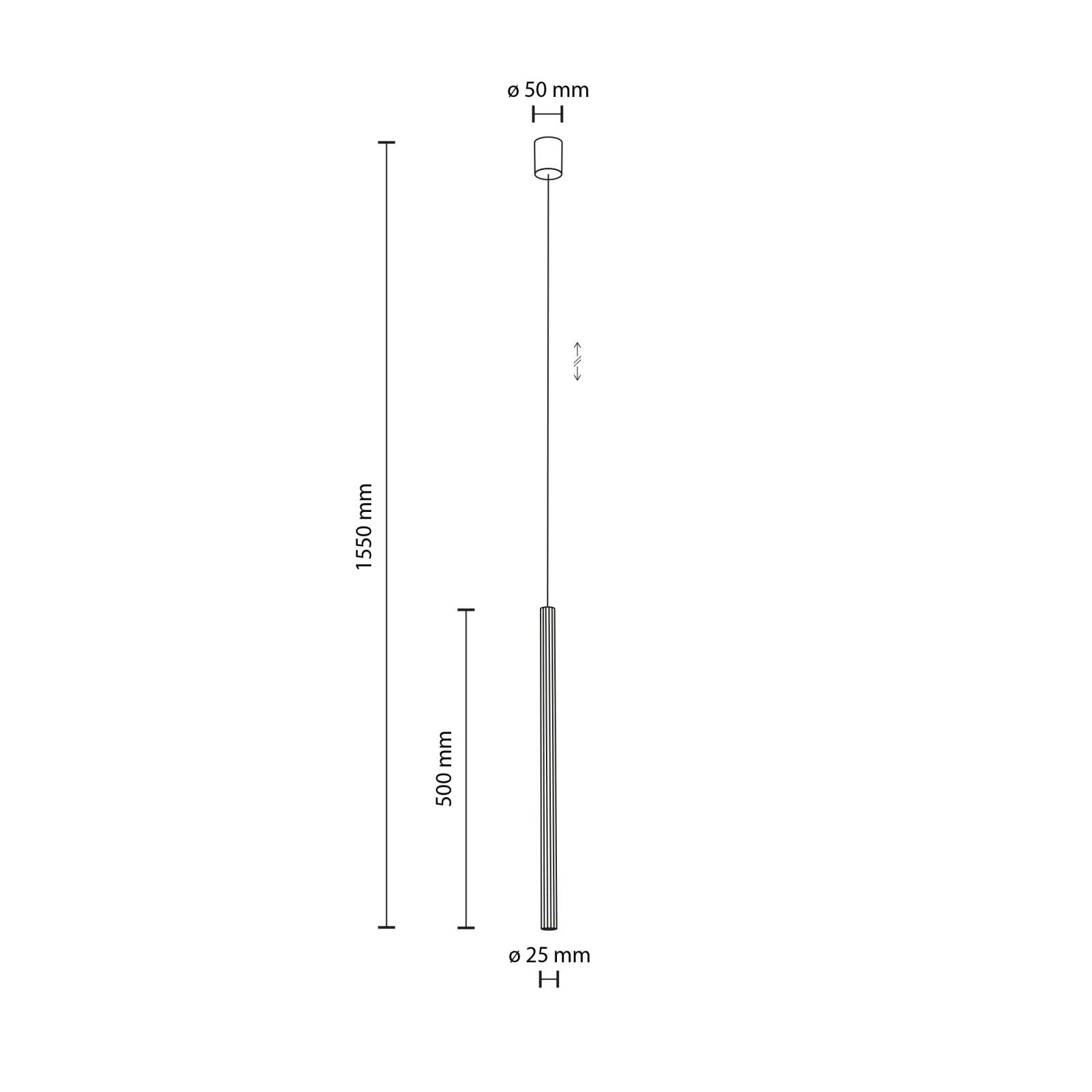 Pendant light 50 cm – tube, champagne beige, G9