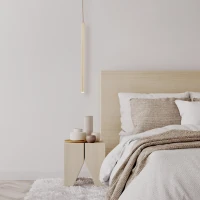 Pendant light 50 cm – tube, champagne beige, G9 - Image 2