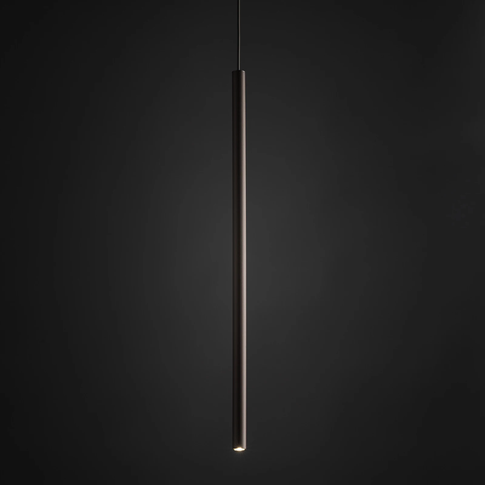 Pendant light 75 cm – cylindrical, brown, G9
