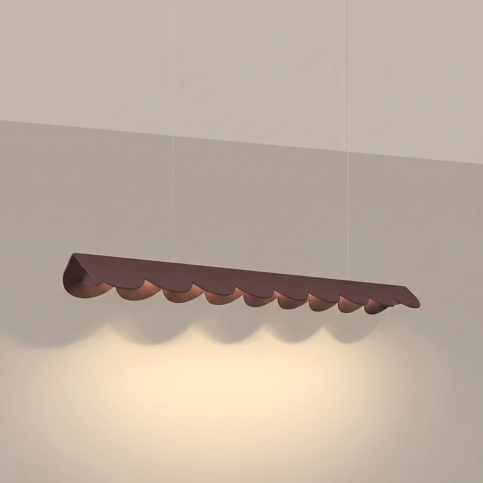 Pakabinamas šviestuvas 98,5 cm / 12W – banguota linija, rudas, CRI93