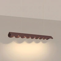 Pakabinamas šviestuvas 98,5 cm / 12W – banguota linija, rudas, CRI93 - Nuotrauka 1
