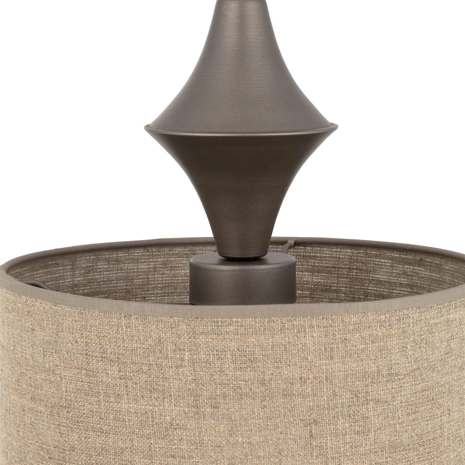 Pendant light E27 – cylindrical, brown, fabric shade
