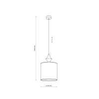 Pendant light E27 – cylindrical, brown, fabric shade - Image 11