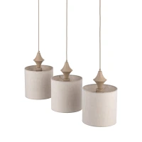 Pendant light 3xE27 – linear, sand beige, fabric shades - Image 7