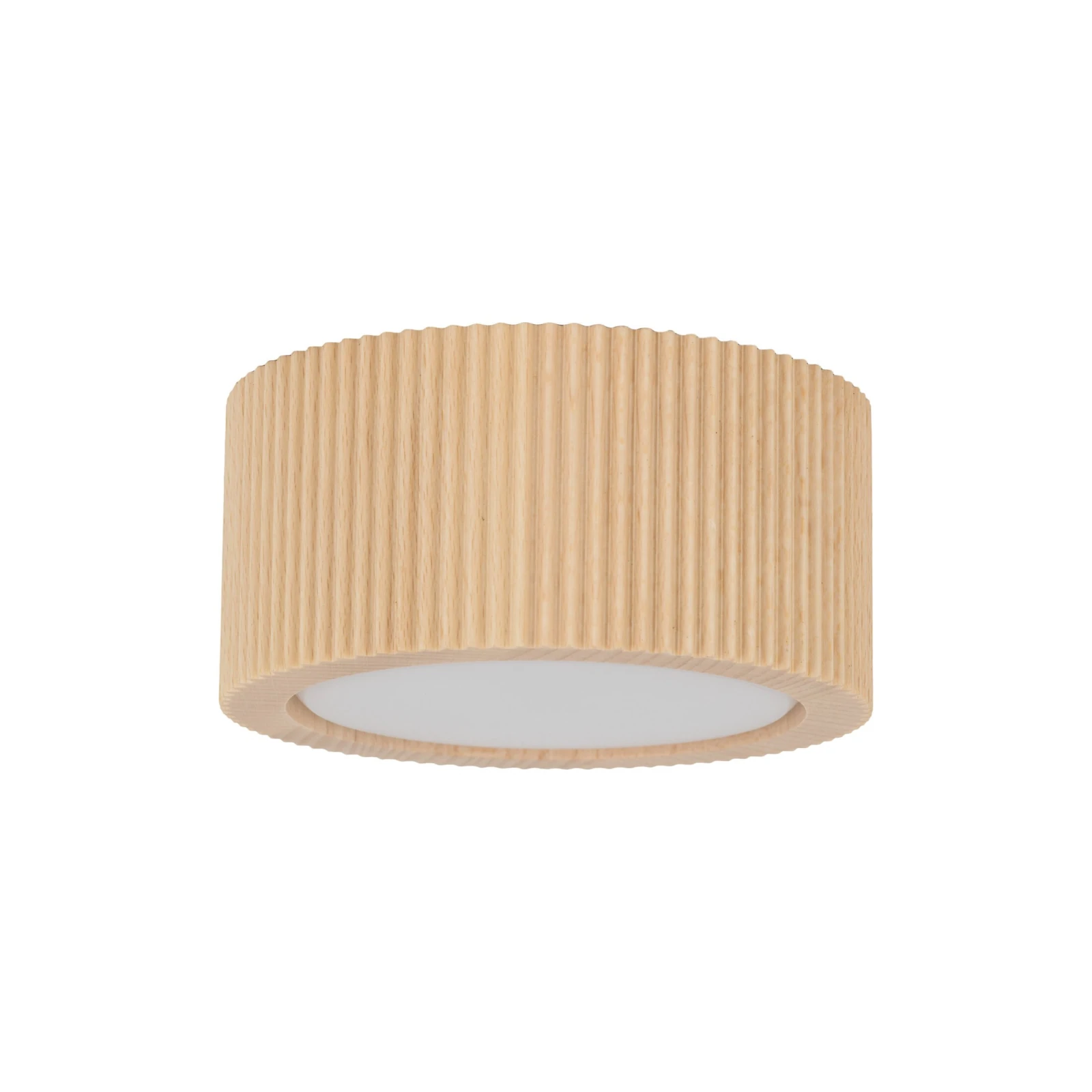 Ceiling light GX53 – cylindrical, beech wood, grooved body