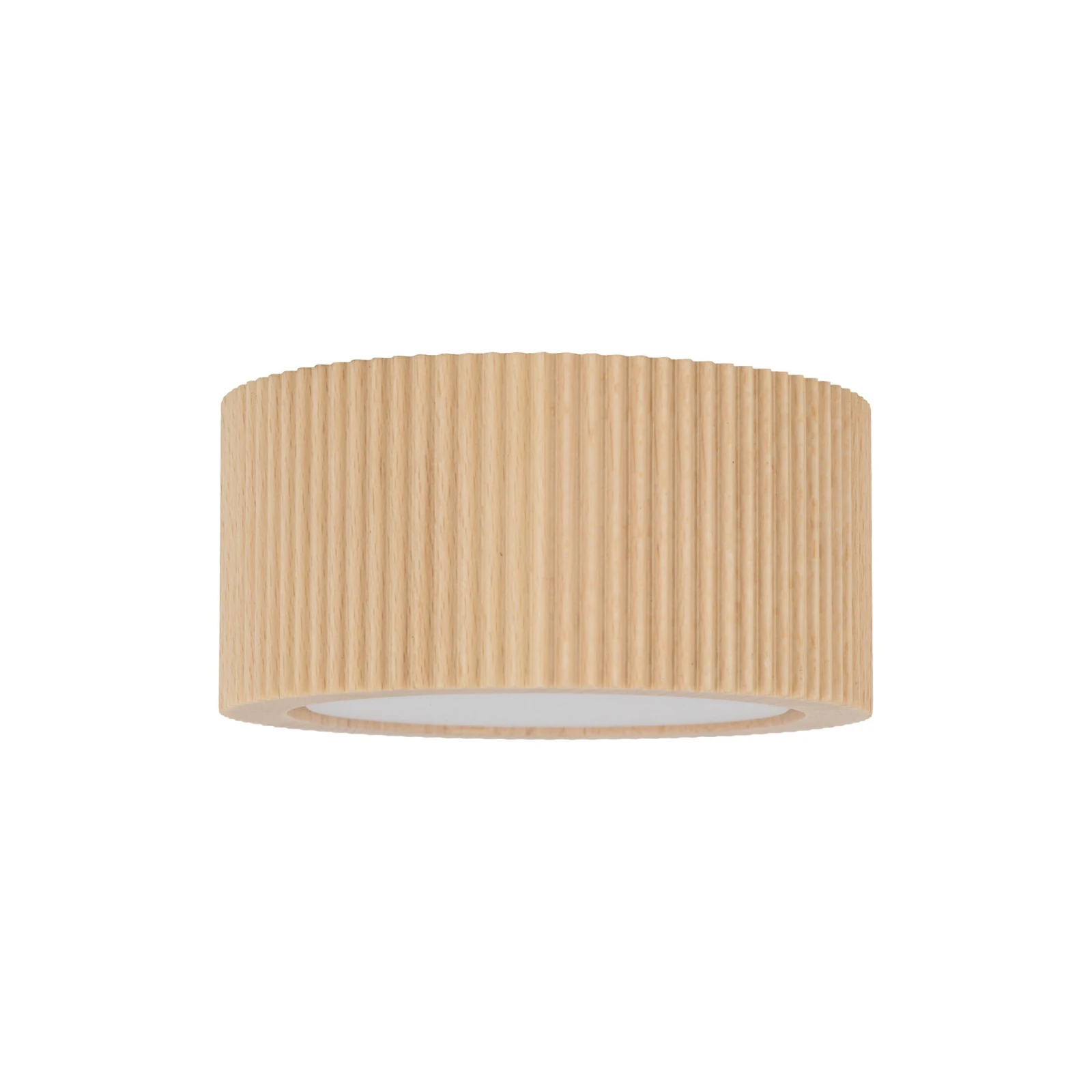 Ceiling light GX53 – cylindrical, beech wood, grooved body