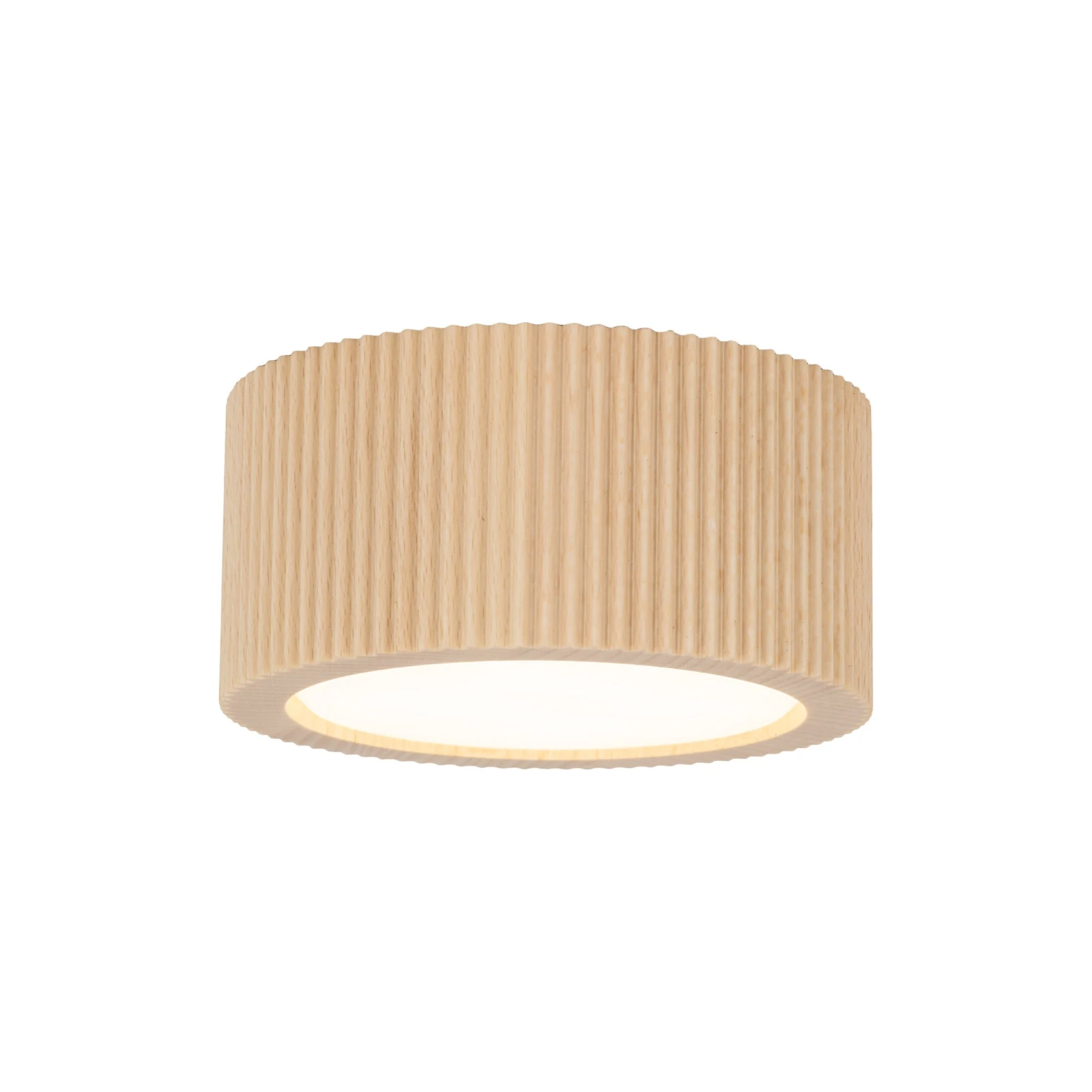 Ceiling light GX53 – cylindrical, beech wood, grooved body