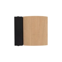 GU10 wall light – ribbed wood cylinder, black bracket - Image 4