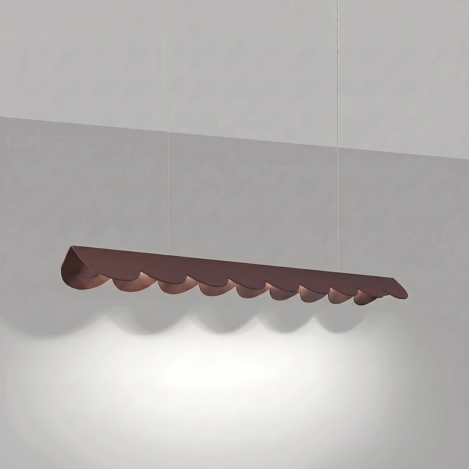Pendant lamp 12W – scalloped linear, brown, CRI98