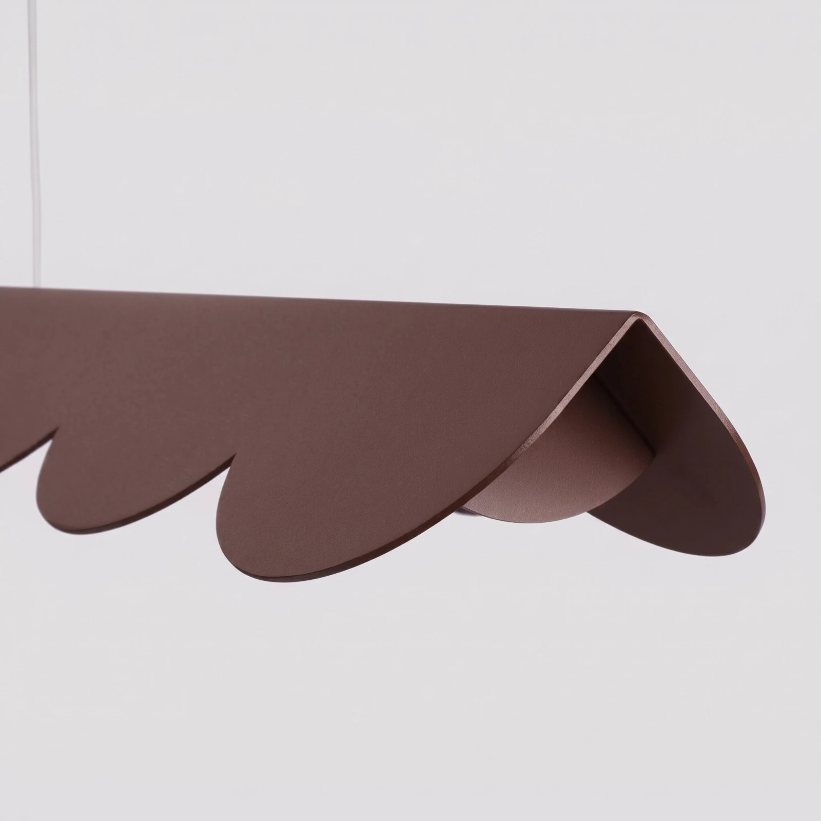 Pendant lamp 12W – scalloped linear, brown, CRI98