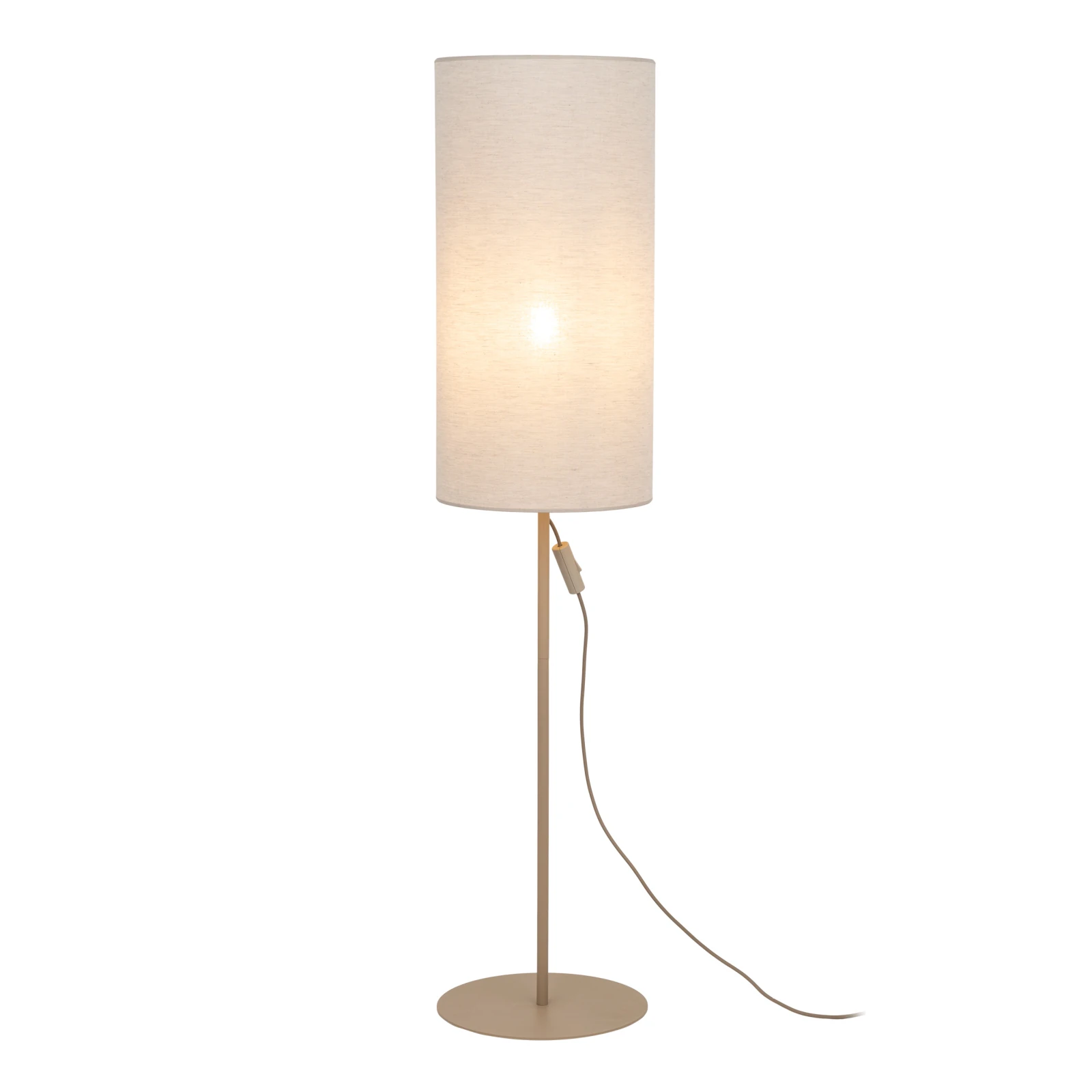 E27 floor lamp – fabric shade, sandy beige finish