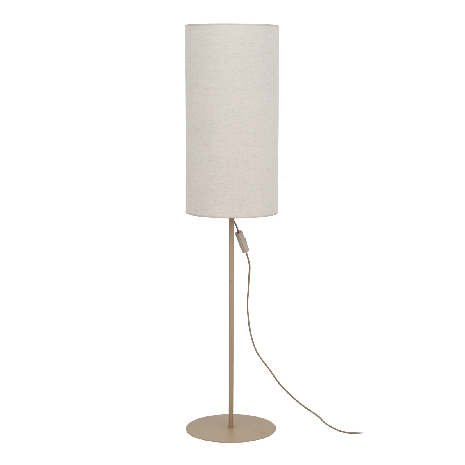 E27 floor lamp – fabric shade, sandy beige finish