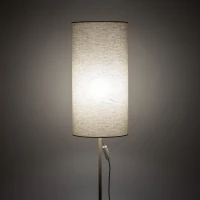 E27 floor lamp – fabric shade, sandy beige finish - Image 1