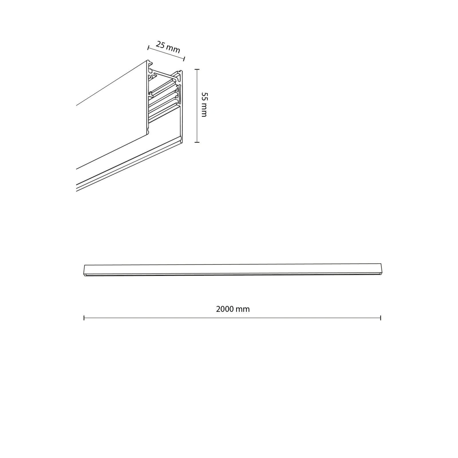 Magnetinis bėgelis MAGNETIC EASY 200 cm, baltas