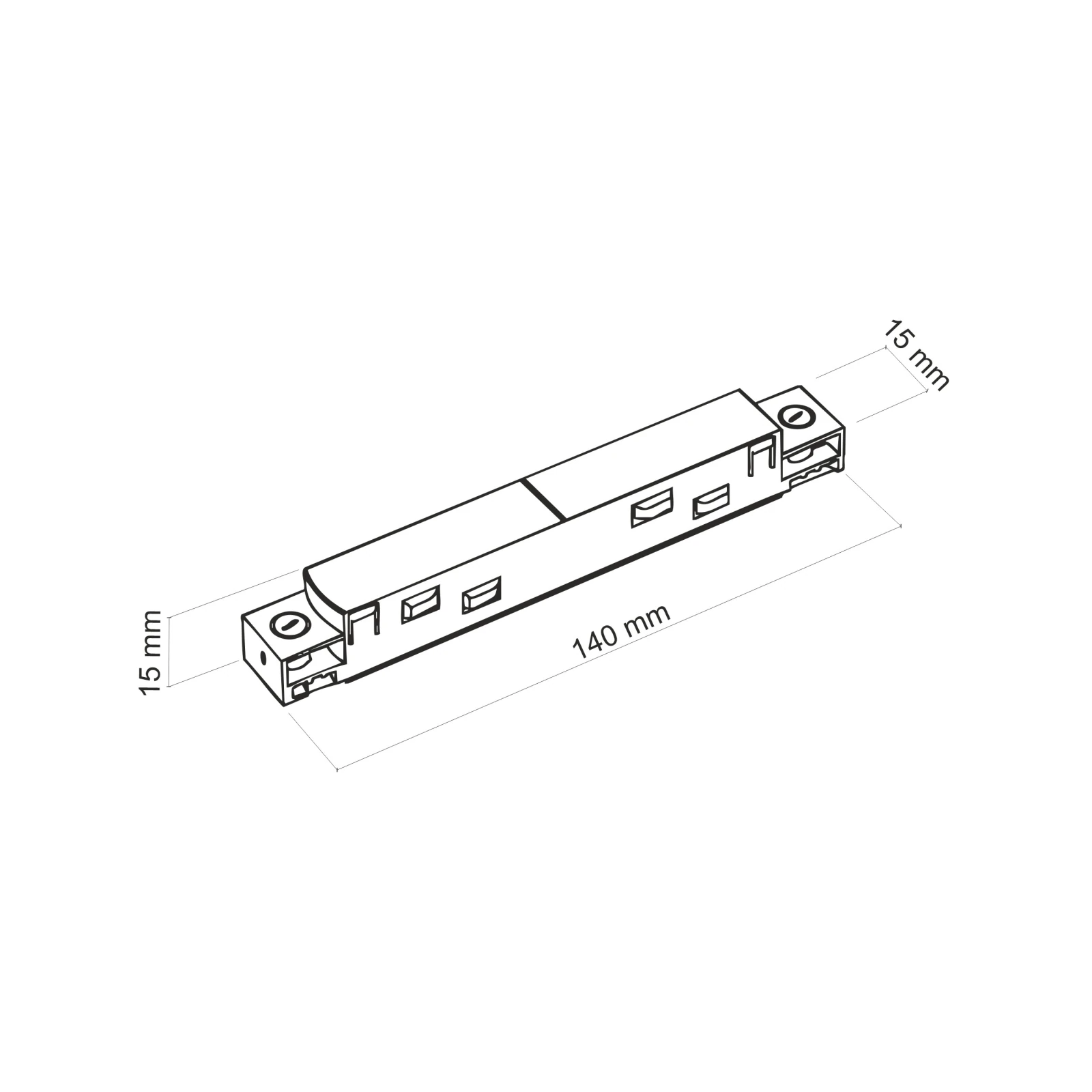 Tiesi MAGNETIC EASY bėgelio jungtis, juoda