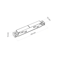 Tiesi MAGNETIC EASY bėgelio jungtis, juoda - Nuotrauka 2