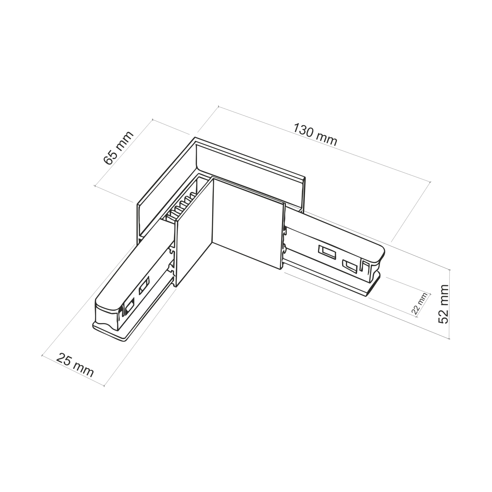 MAGNETIC EASY L+FLEX jungtis paviršiniam bėgeliui, juoda