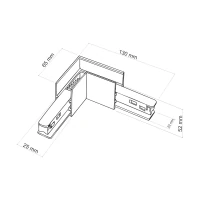 MAGNETIC EASY L+FLEX jungtis paviršiniam bėgeliui, juoda - Nuotrauka 2