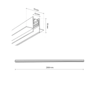 MAGNETIC EASY įleidžiama šyna 200 cm, juoda - Nuotrauka 3