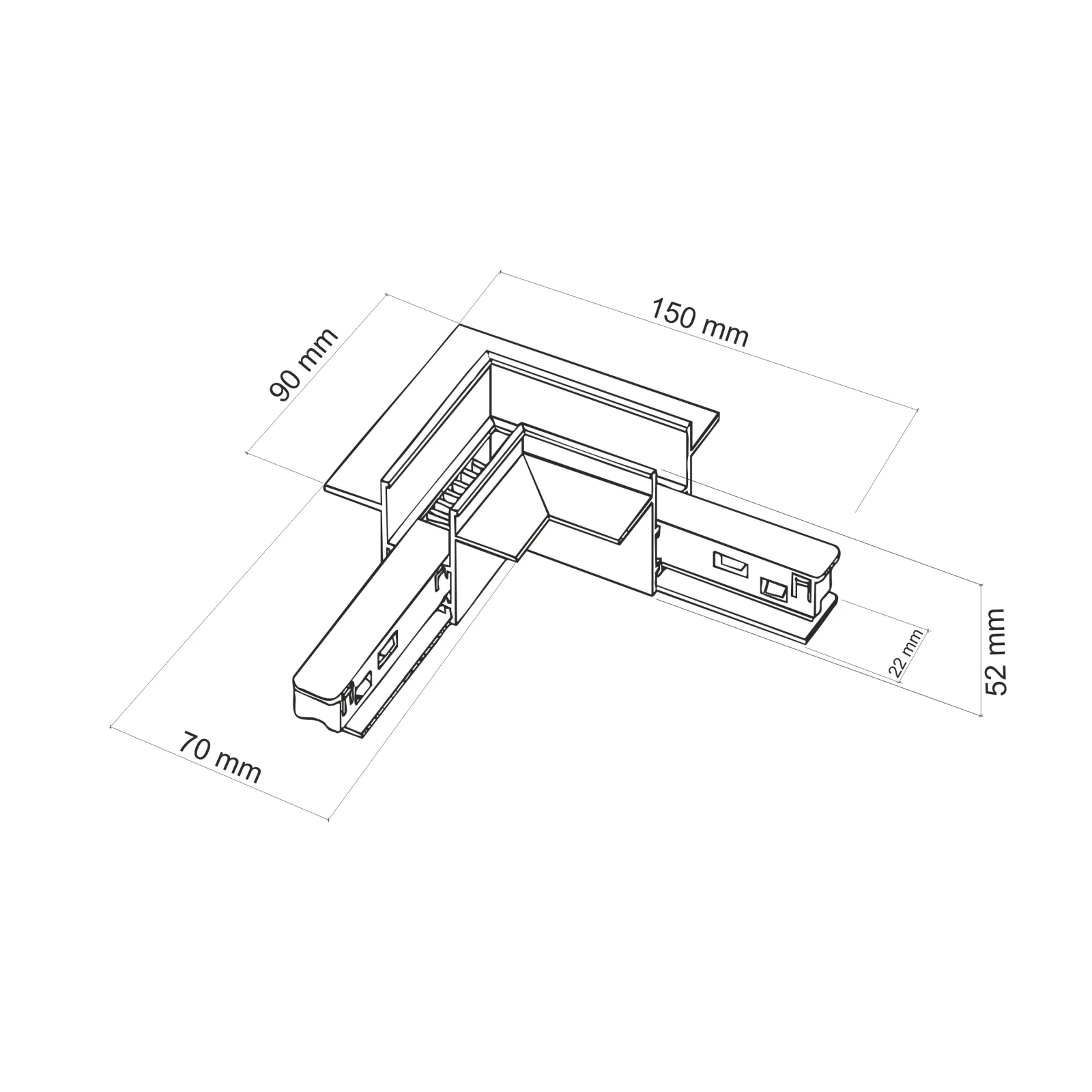 MAGNETIC EASY L+ Flex connector, white, for recessed track