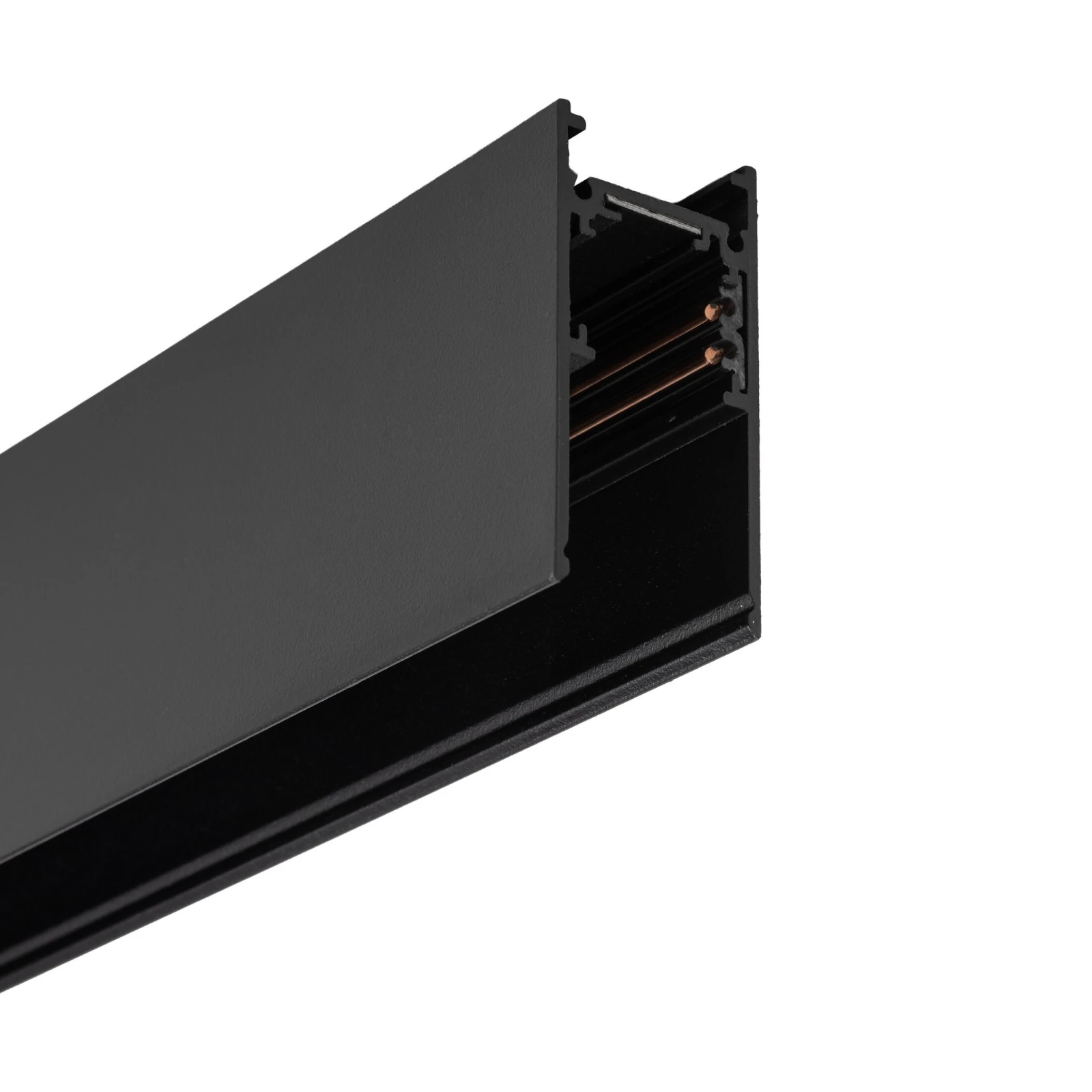 MAGNETIC EASY track rail 100 cm – surface-mounted, black, aluminium