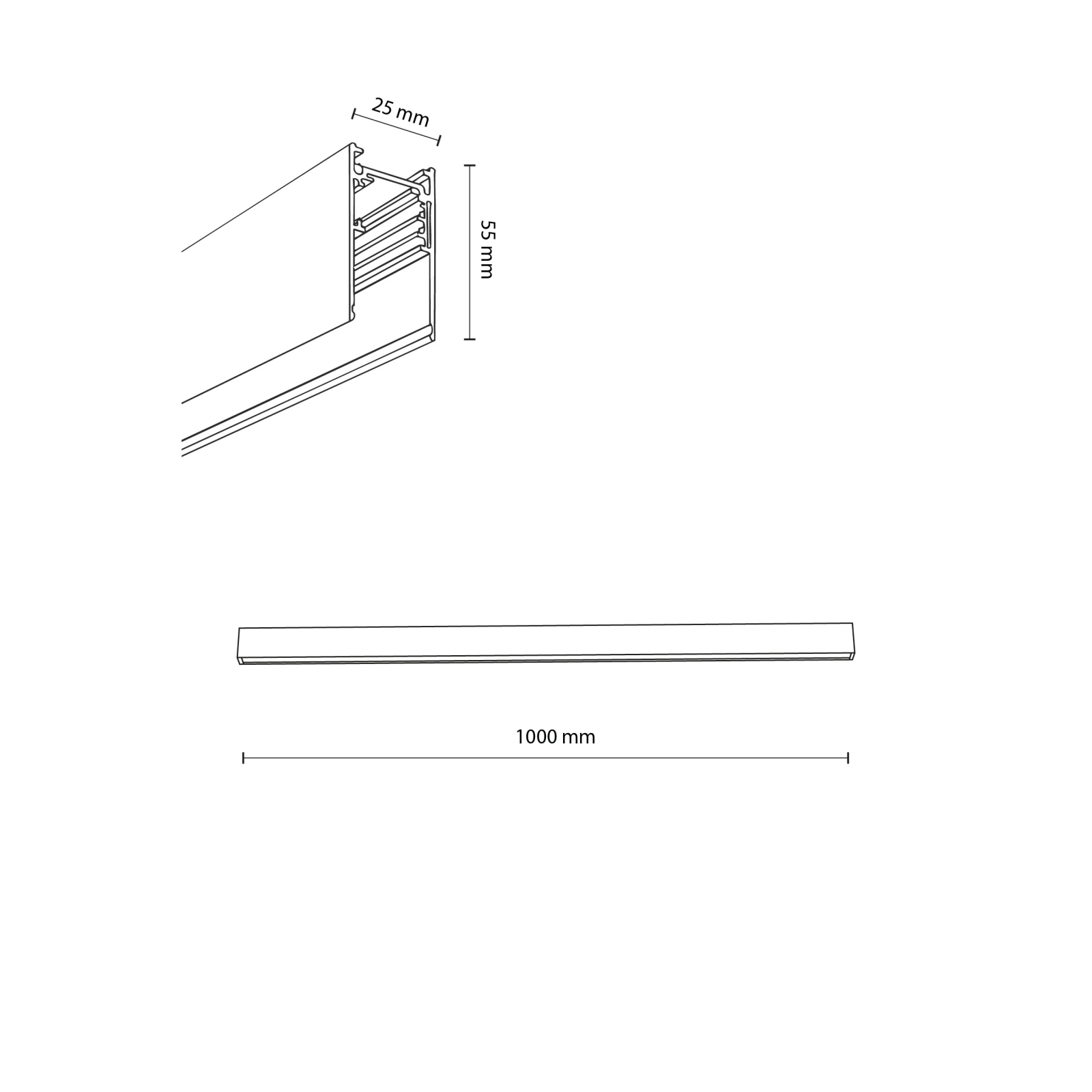 MAGNETIC EASY paviršinė šyna 100 cm, balta