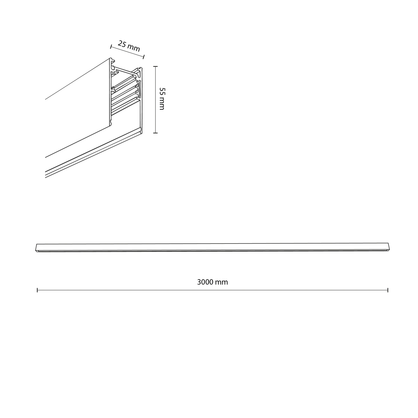 MAGNETIC EASY track rail 300 cm – surface-mounted, white, aluminium