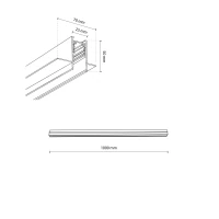 MAGNETIC EASY įleidžiamas bėgelis 100 cm, baltas - Nuotrauka 3