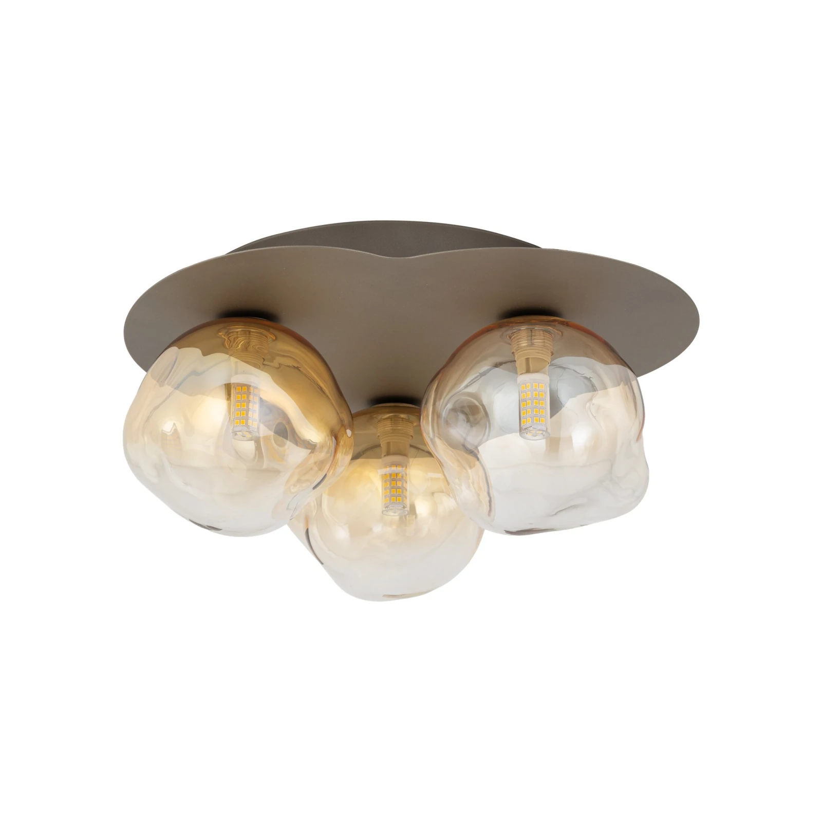Ceiling light 3xG9 – LAVA, brown, glass shades