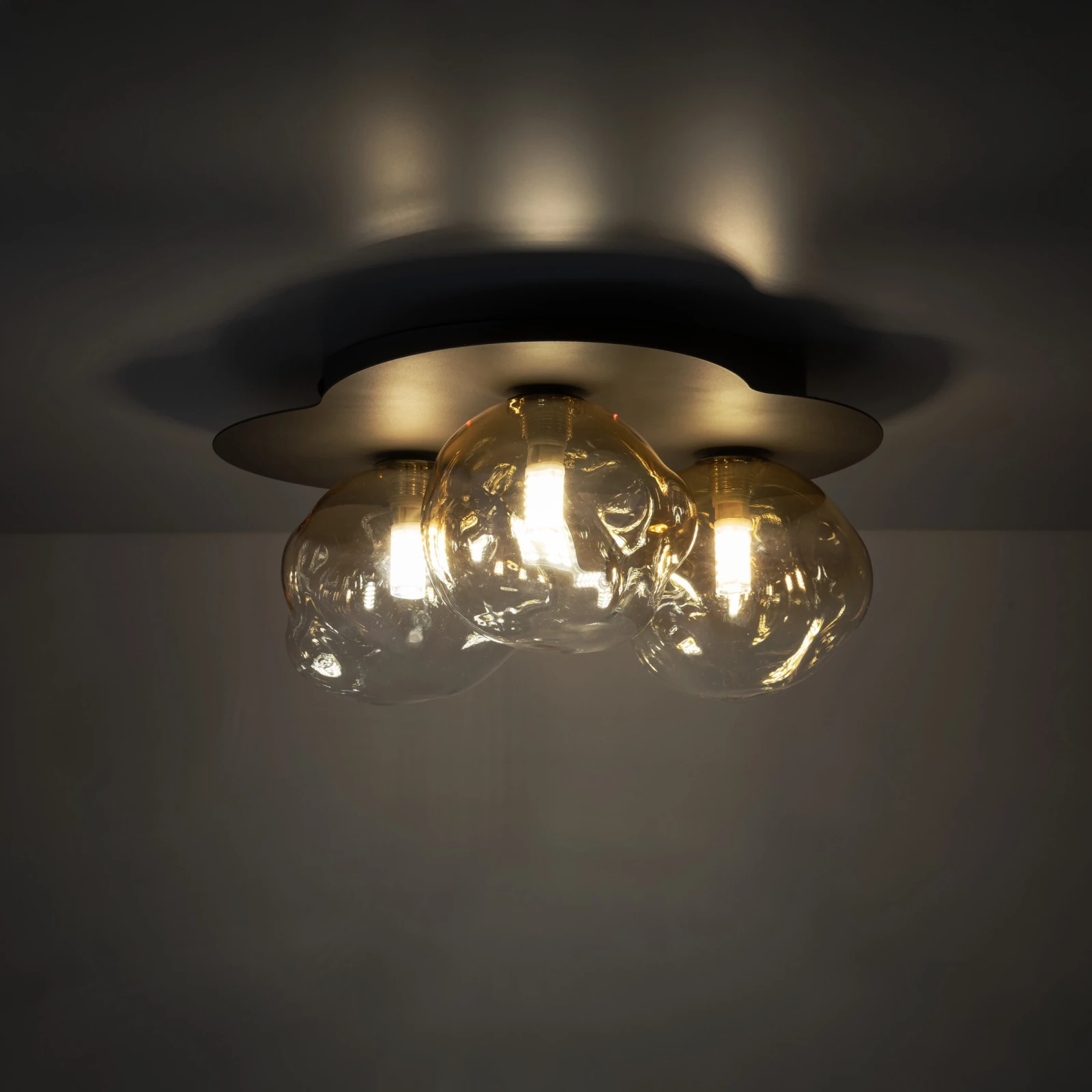 Ceiling light 3xG9 – LAVA, brown, glass shades
