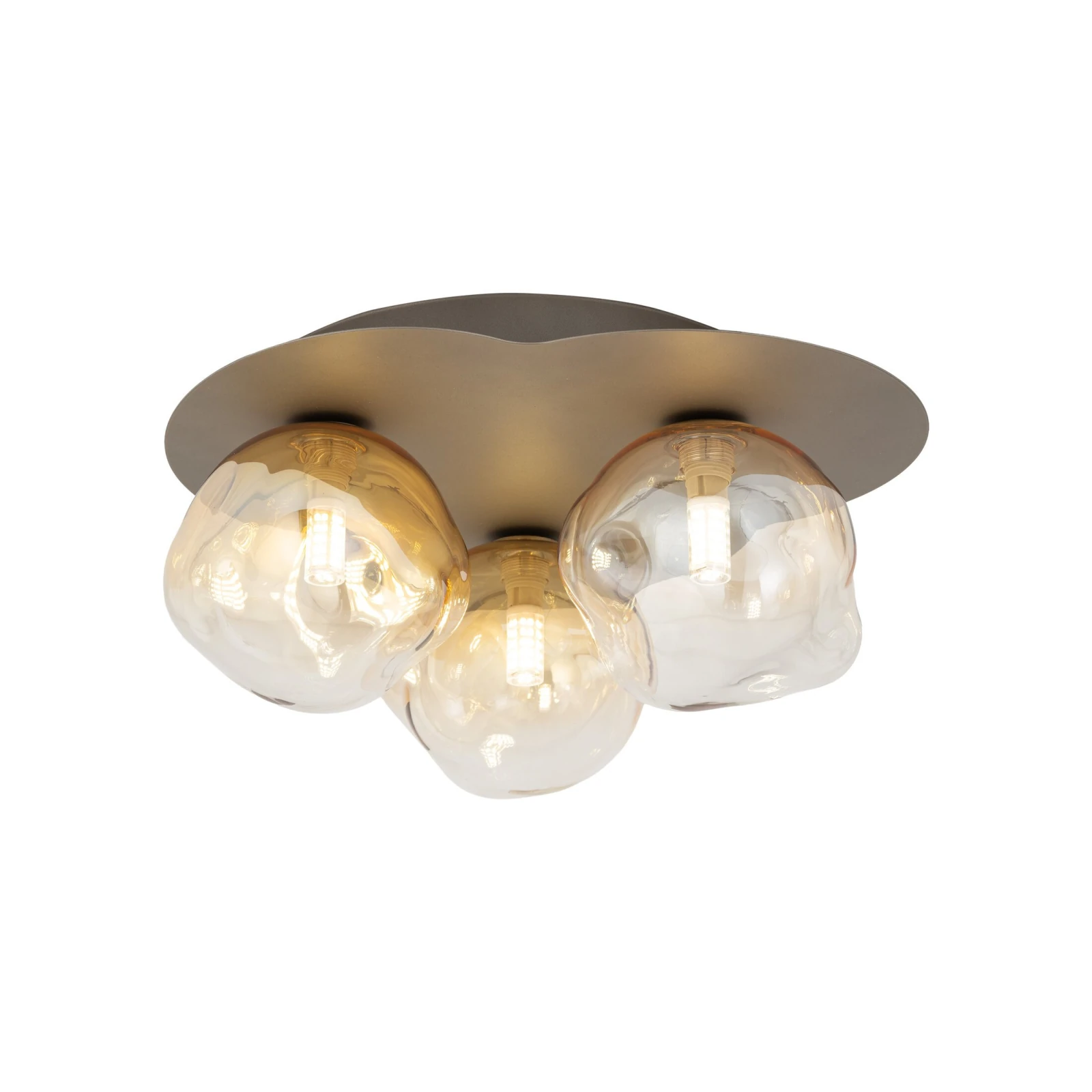 Ceiling light 3xG9 – LAVA, brown, glass shades
