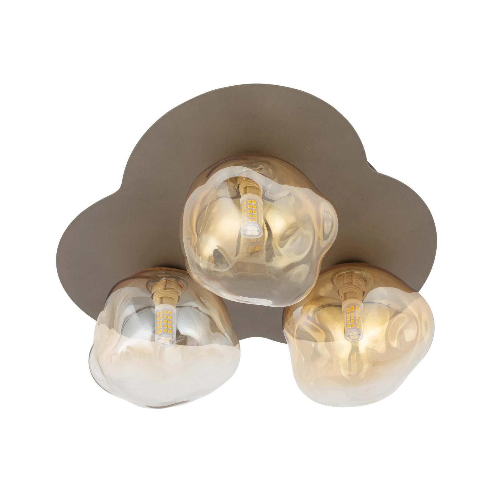 Ceiling light 3xG9 – LAVA, brown, glass shades