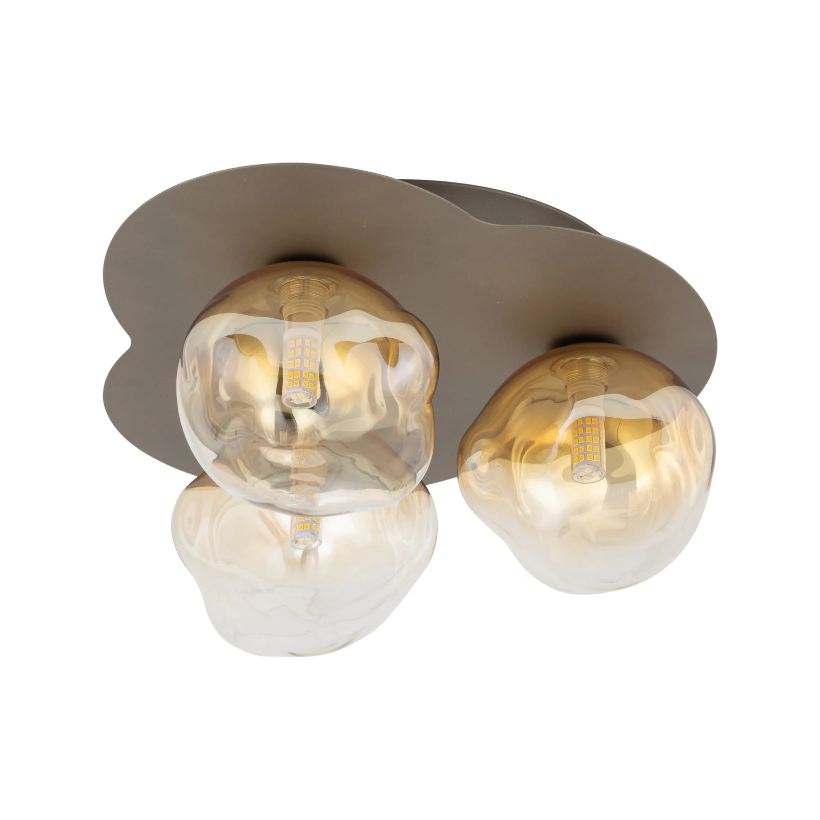Ceiling light 3xG9 – LAVA, brown, glass shades