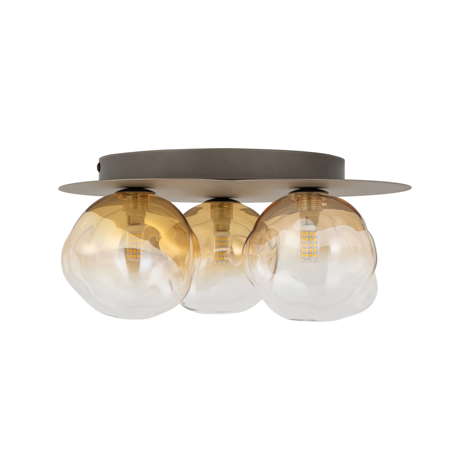 Ceiling light 3xG9 – LAVA, brown, glass shades