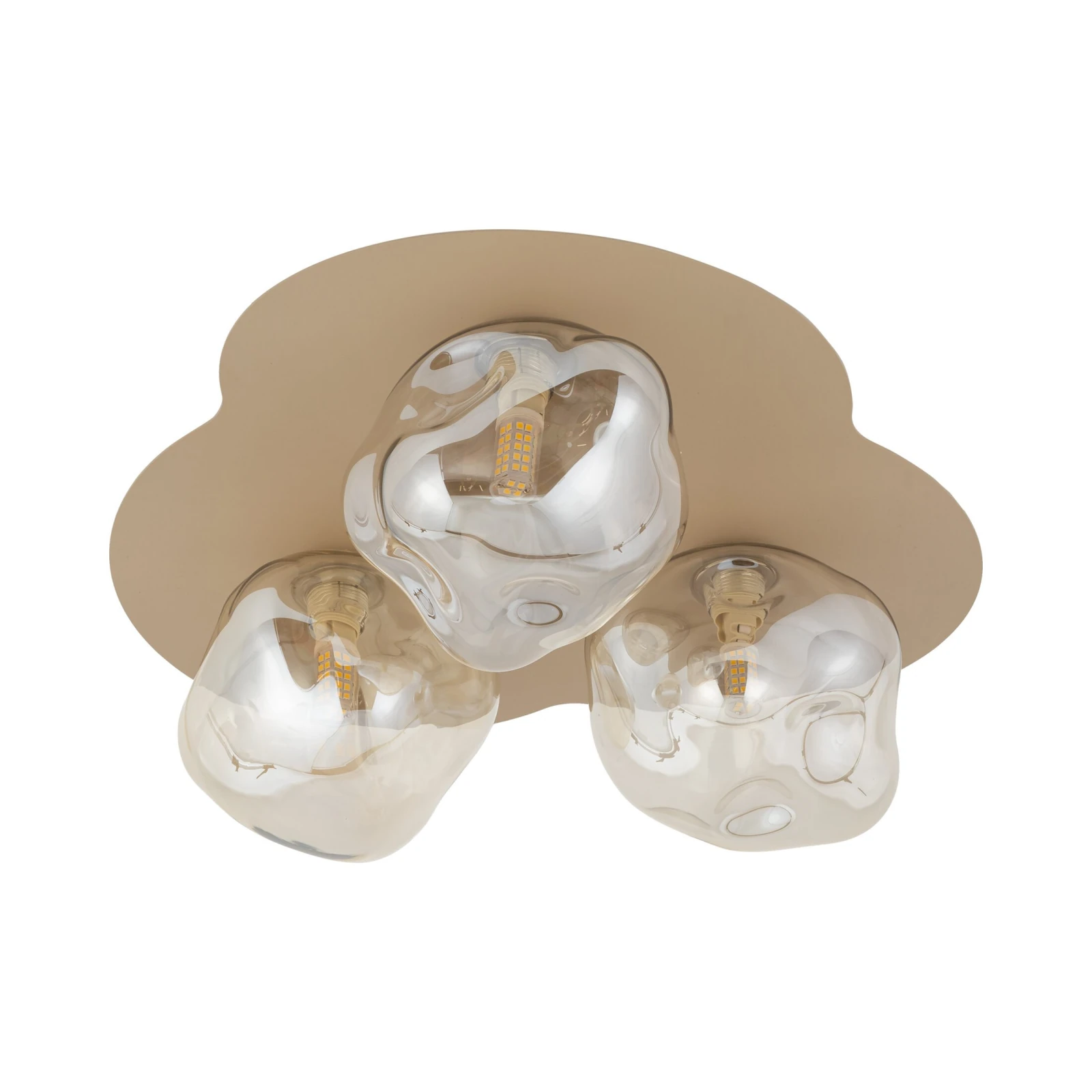 Ceiling light 3xG9 – LAVA, beige brown glass shades