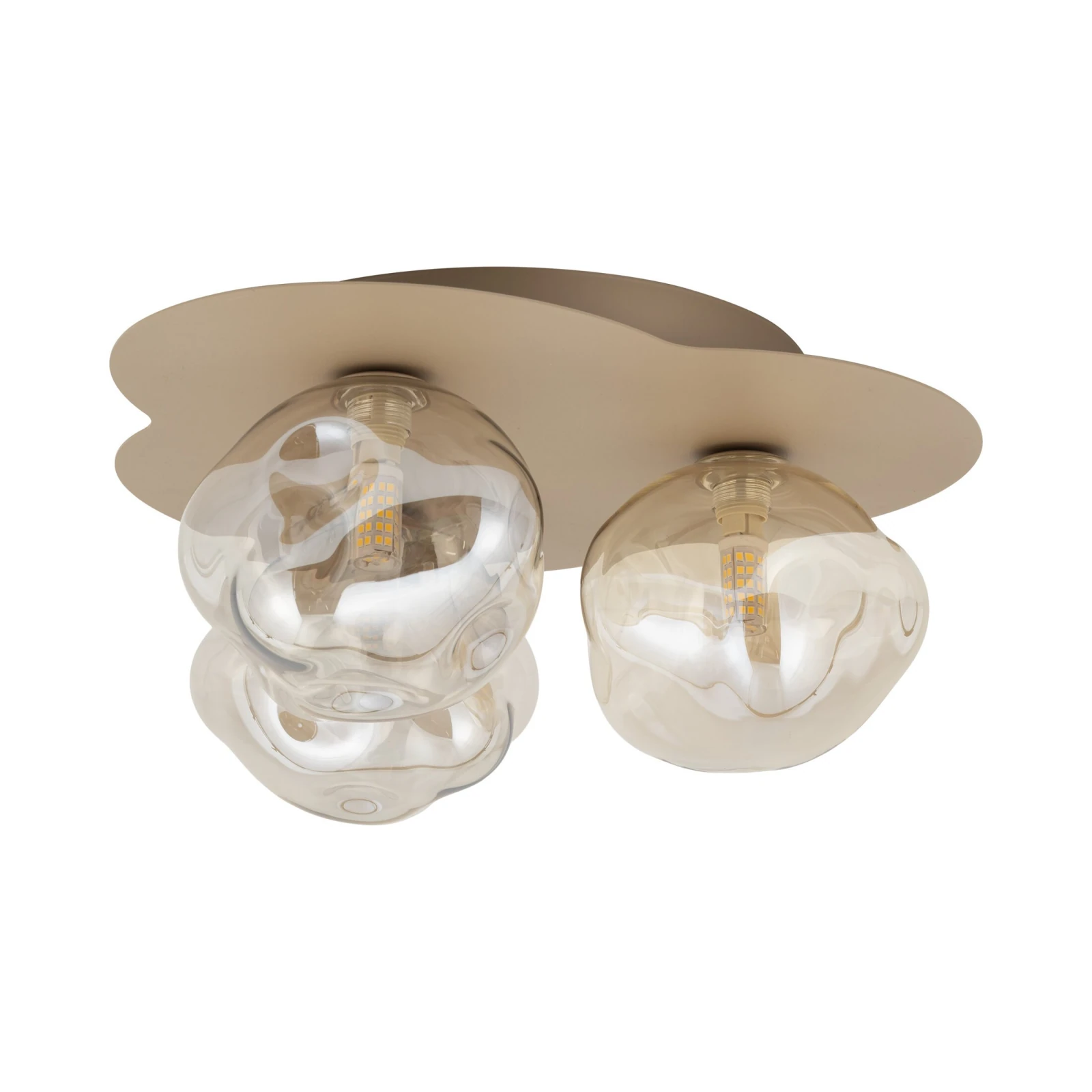 Ceiling light 3xG9 – LAVA, beige brown glass shades