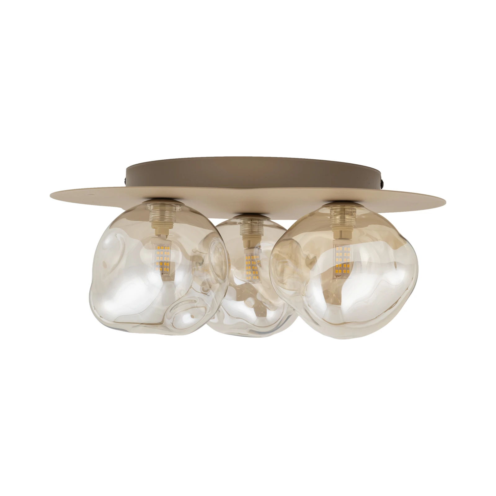 Ceiling light 3xG9 – LAVA, beige brown glass shades