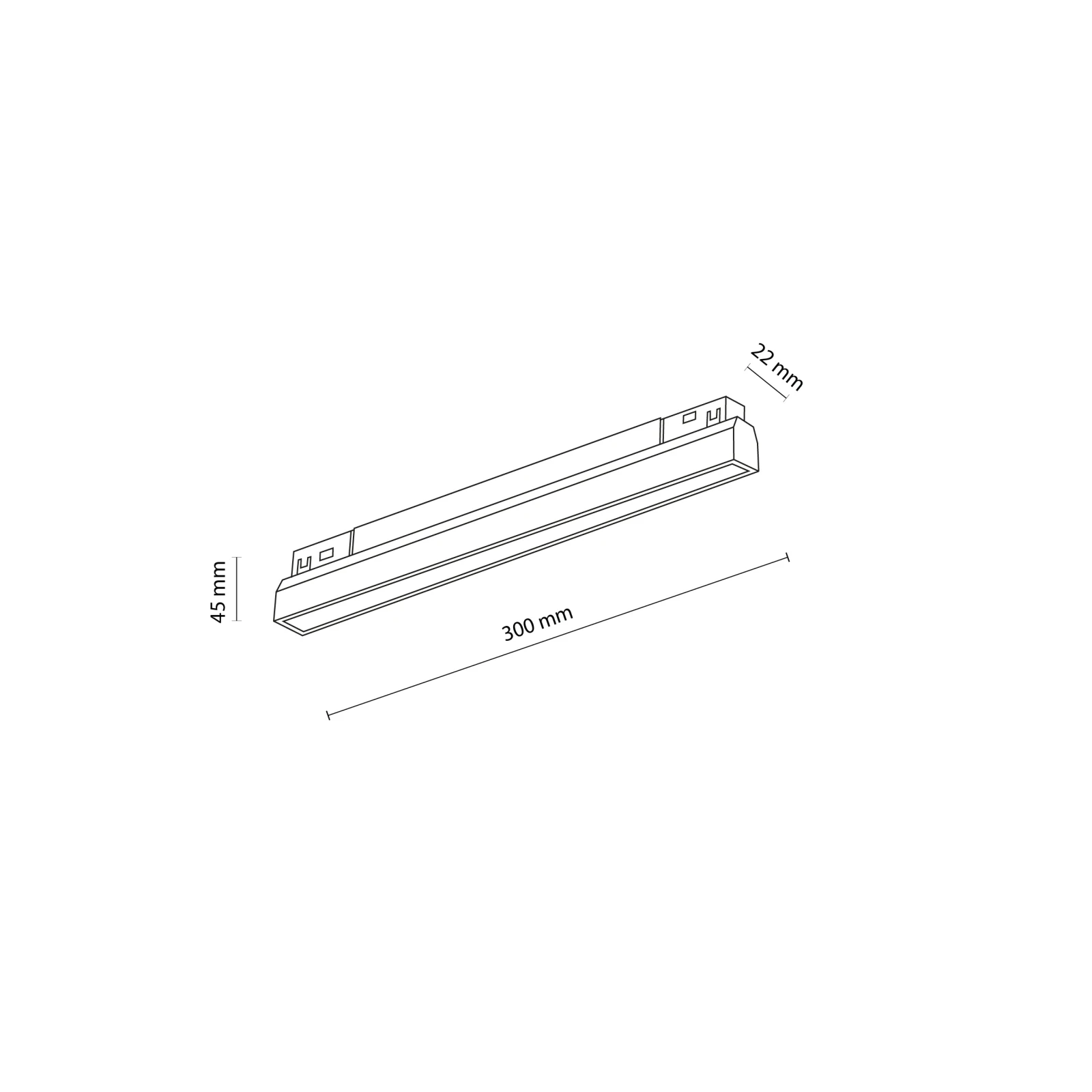 Magnetic track LED light 12W – linear, black, CCT