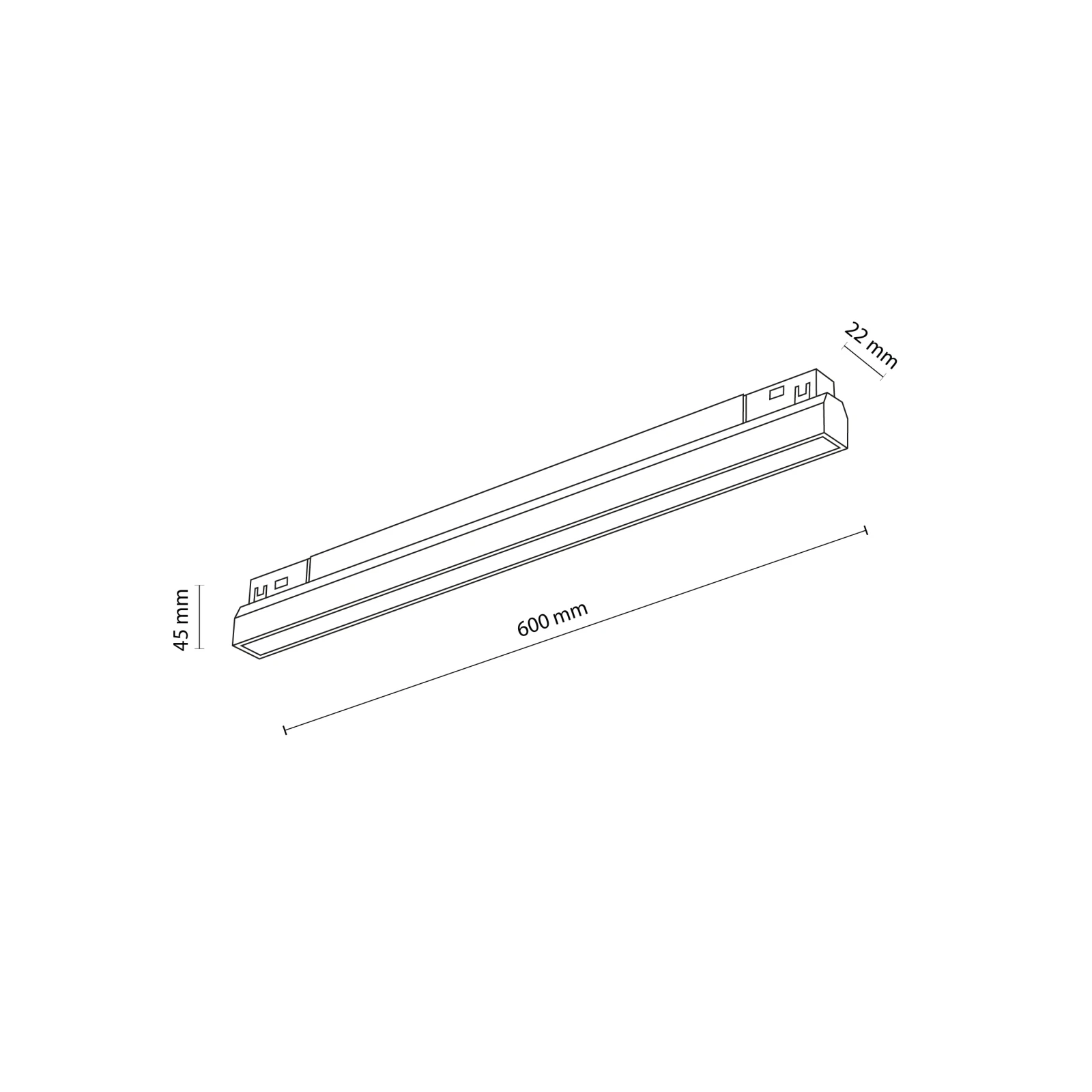 Magnetic track LED light 24W – linear, black, CCT
