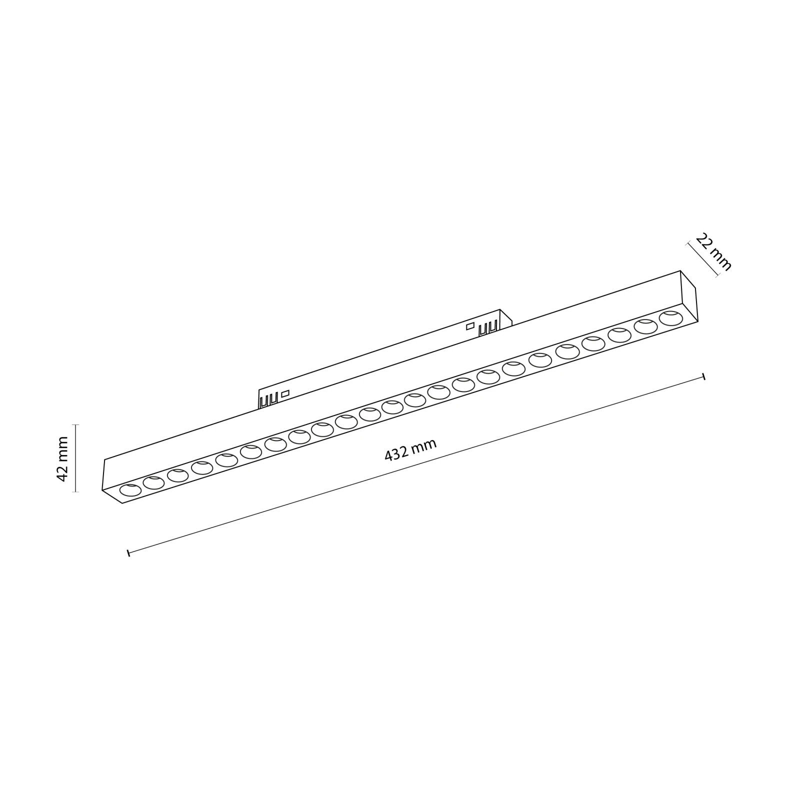 Magnetic track LED fixture 24 W – points, black, CCT